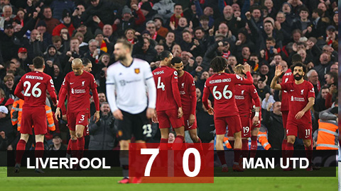 Liverpool thắng Man Utd 7 - 0